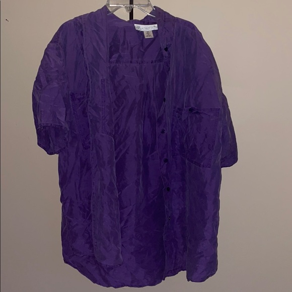 Vintage silk button down shirt - Picture 2 of 5